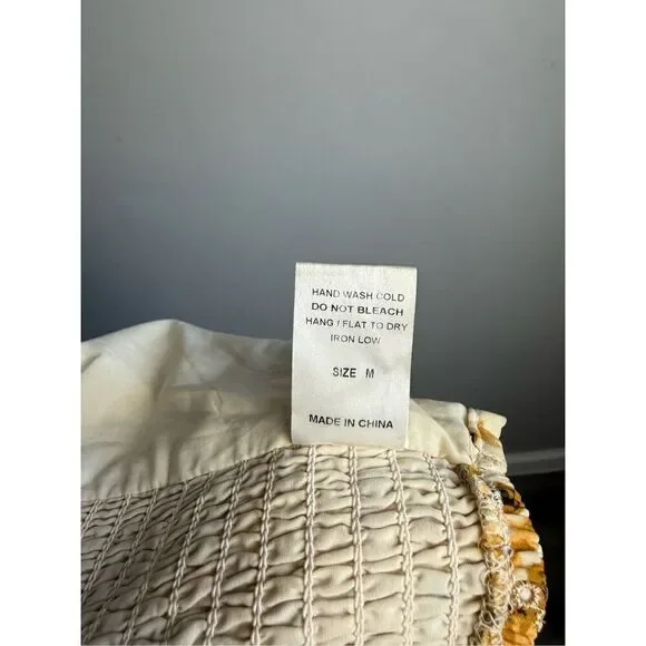 12th Tribe Versailles yellow floral cropped tank Medium - Picture 8 of 8